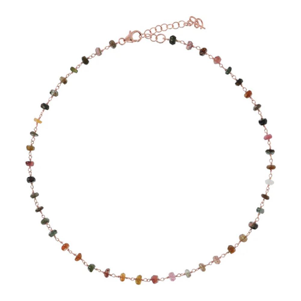Collana Bronzallure Rosario con Tormalina Multicolore