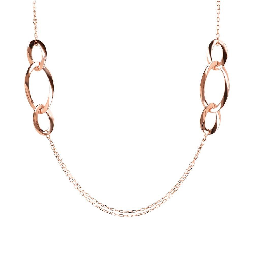 Collana Bronzallure Station con Elementi Ovali Golden Rose