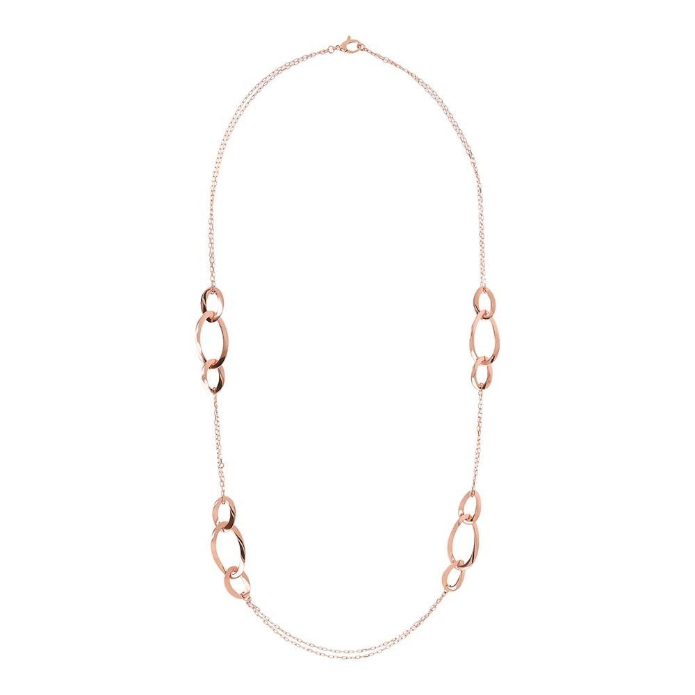 Collana Bronzallure Station con Elementi Ovali Golden Rose
