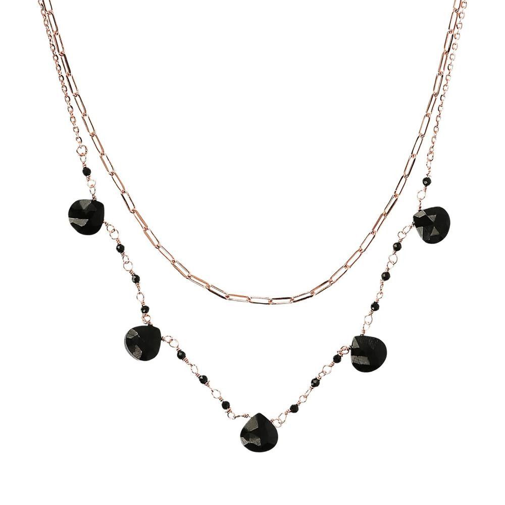 Collana Bronzallure Variegata Doppia con Pietre Naturali
