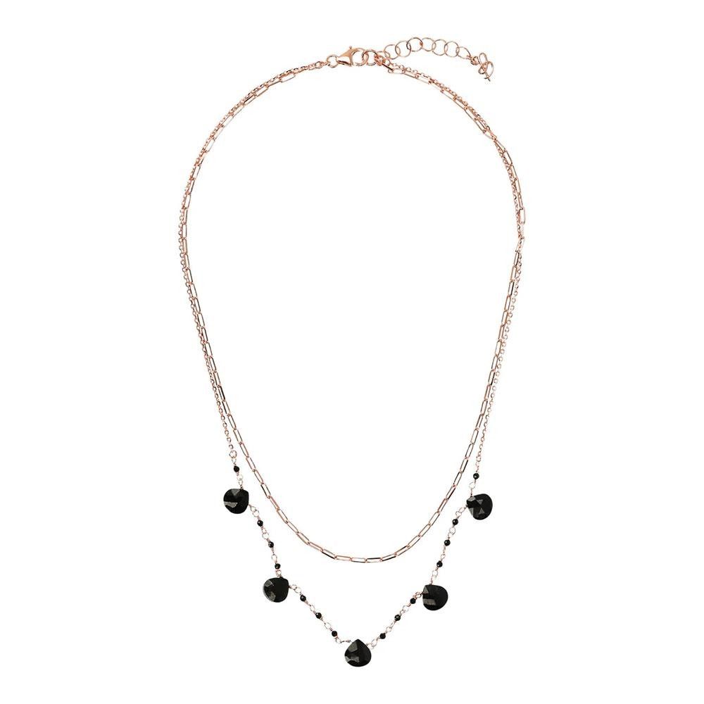 Collana Bronzallure Variegata Doppia con Pietre Naturali