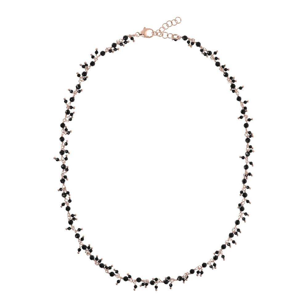 Collana Bronzallure Variegata Rosario con Spinelli Neri Pendenti