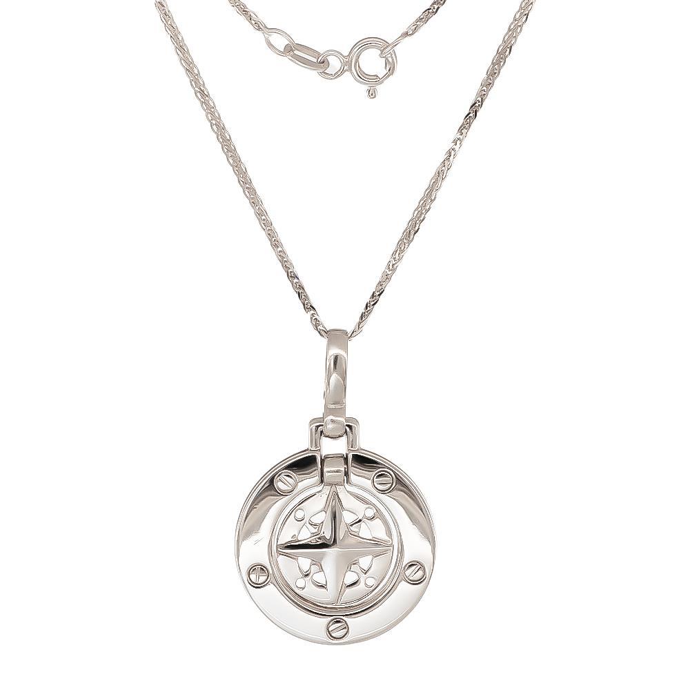 Collana Bussola in Oro Bianco 18 Kt