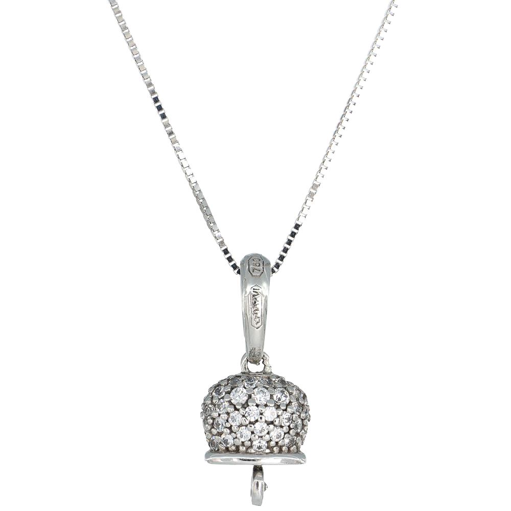 Collana Campanella in Oro Bianco 18 Kt con Cubic ZIrconia