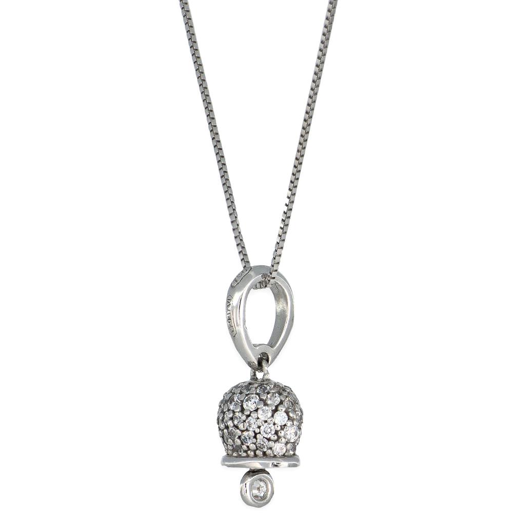 Collana Campanella in Oro Bianco 18 Kt con Cubic ZIrconia