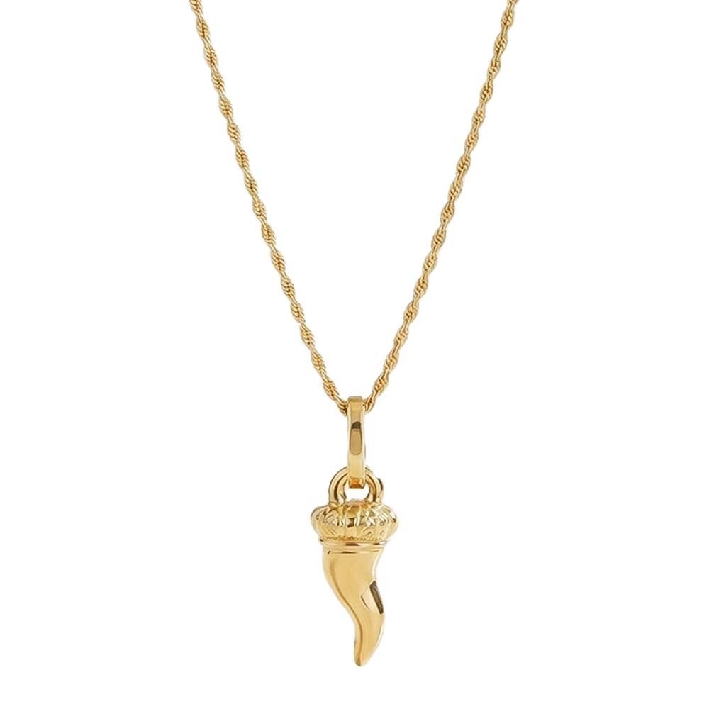 Collana con Cornetto Portafortuna in Oro Giallo 18 Kt