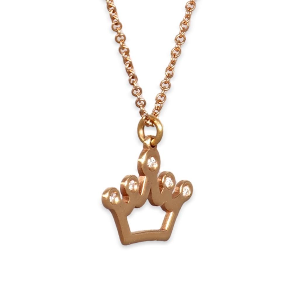 Collana con Corona in Oro Rosa 18 Kt