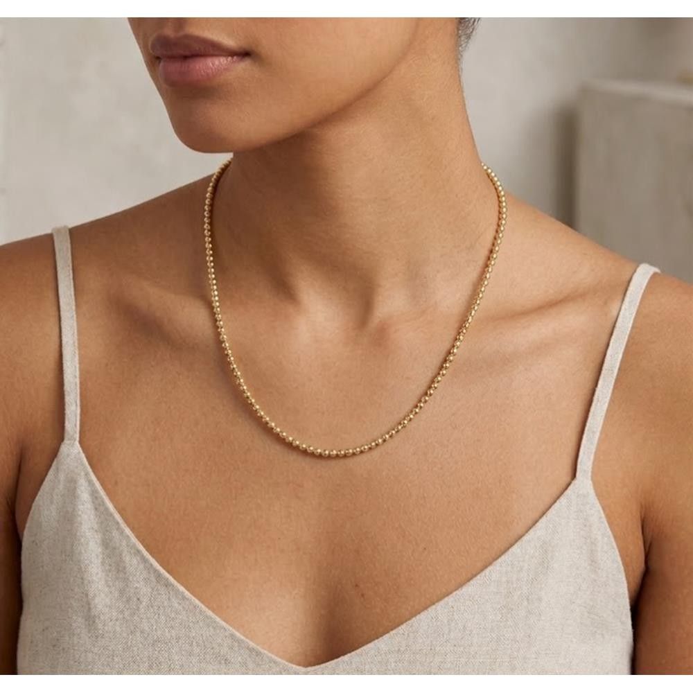 Collana con Perline in Oro Giallo 18 Kt