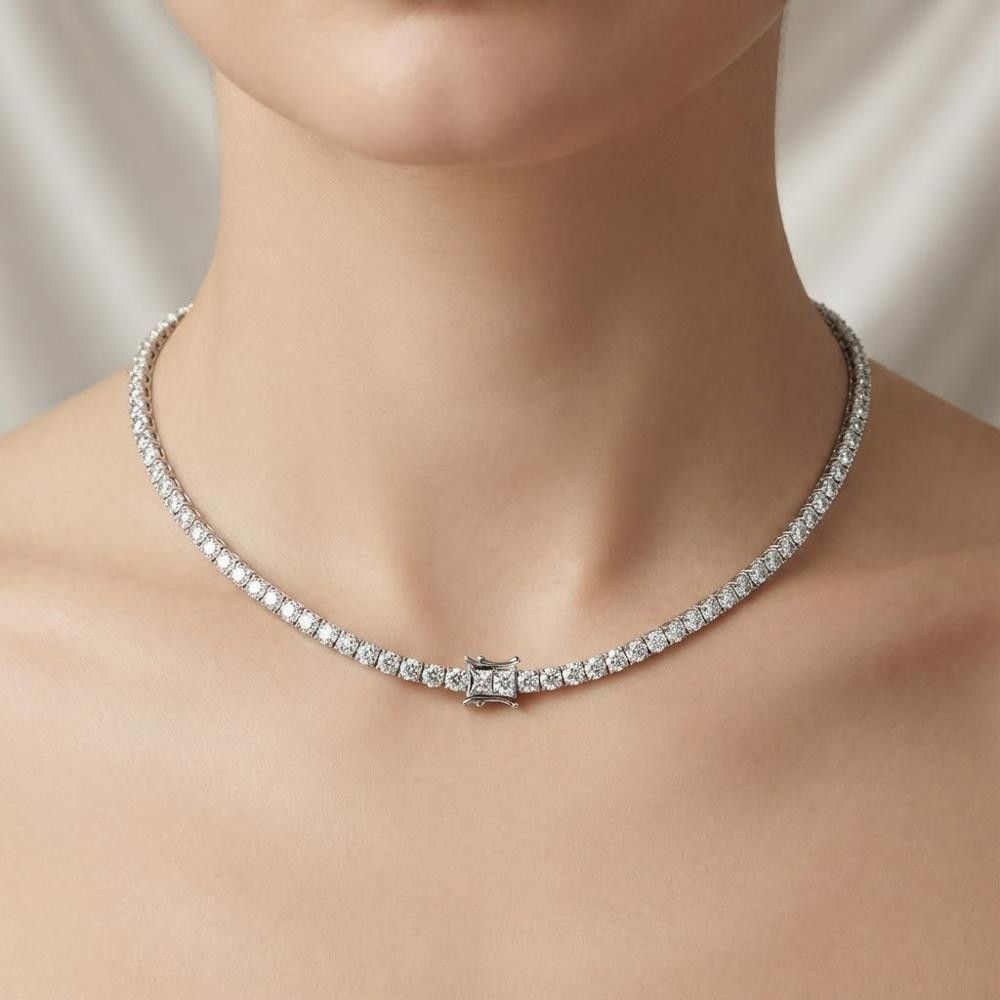 Collana Crivelli Tennis in Oro Bianco 18 Kt e Diamanti