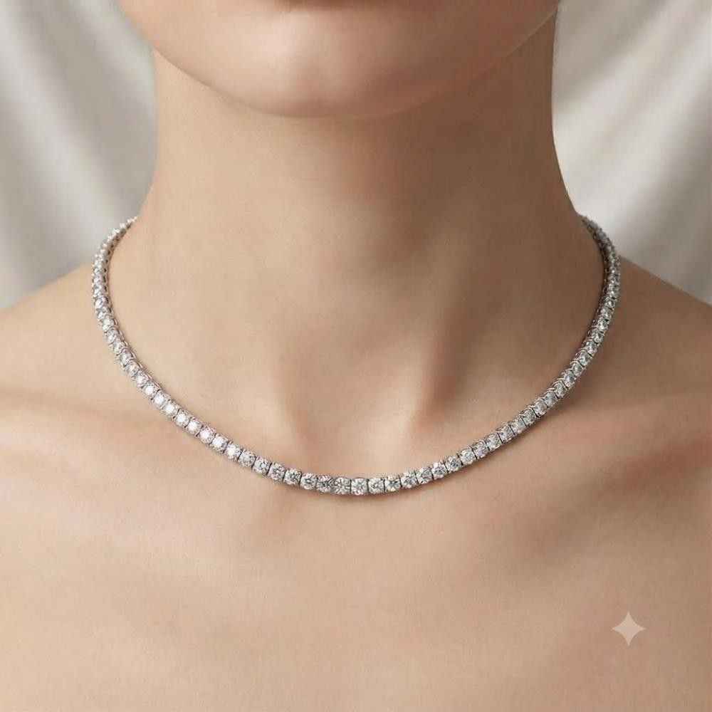 Collana Crivelli Tennis in Oro Bianco 18 Kt e Diamanti