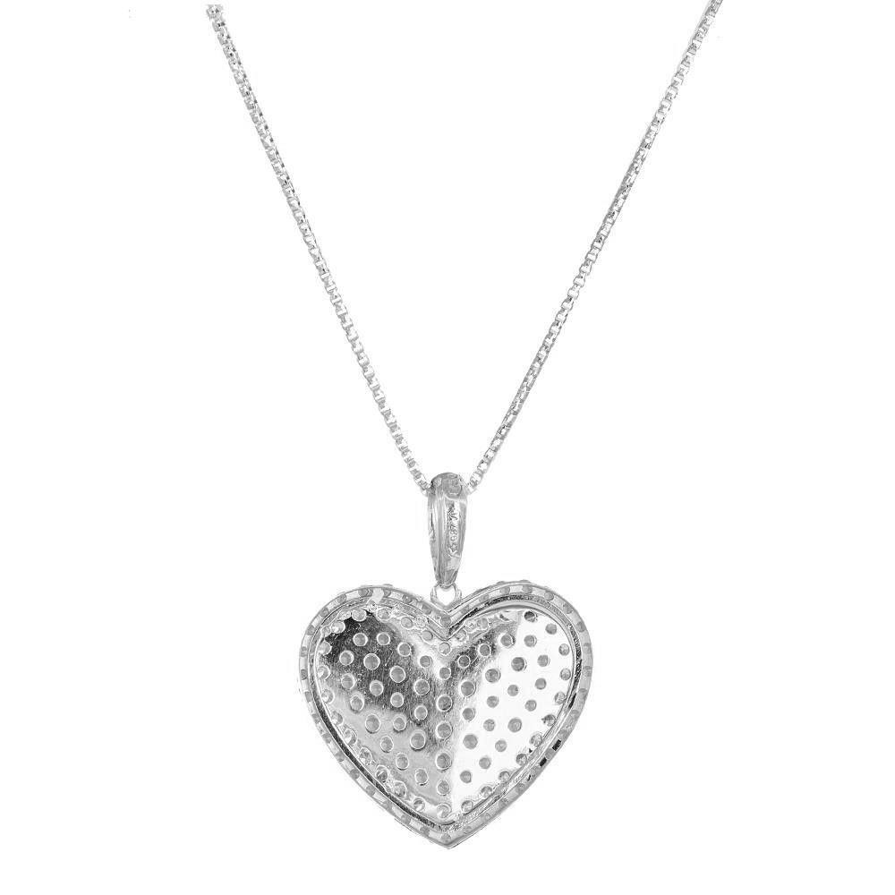 Collana Cuore in Oro Bianco 18 Kt e Cubic