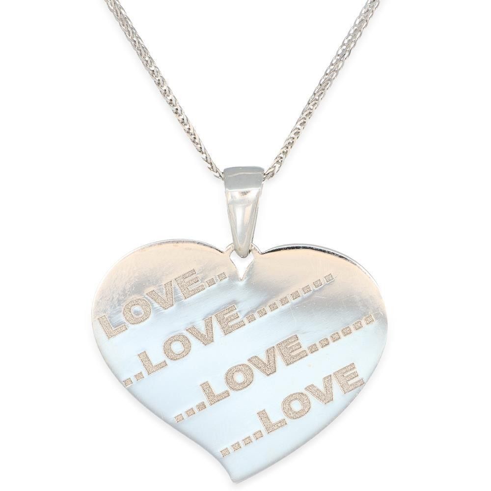 Collana Cuore in Oro Bianco 18 kt Personalizzabile