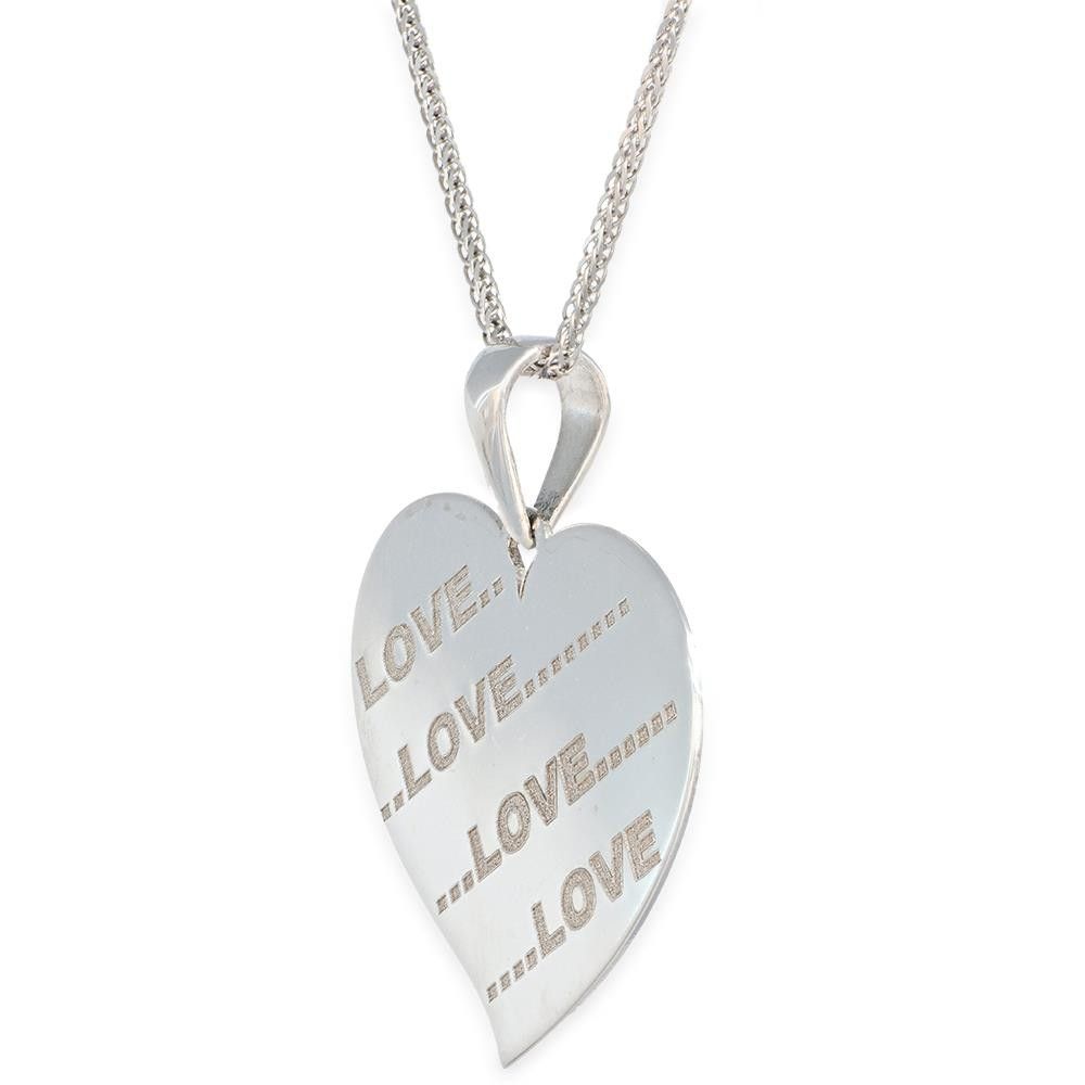 Collana Cuore in Oro Bianco 18 kt Personalizzabile