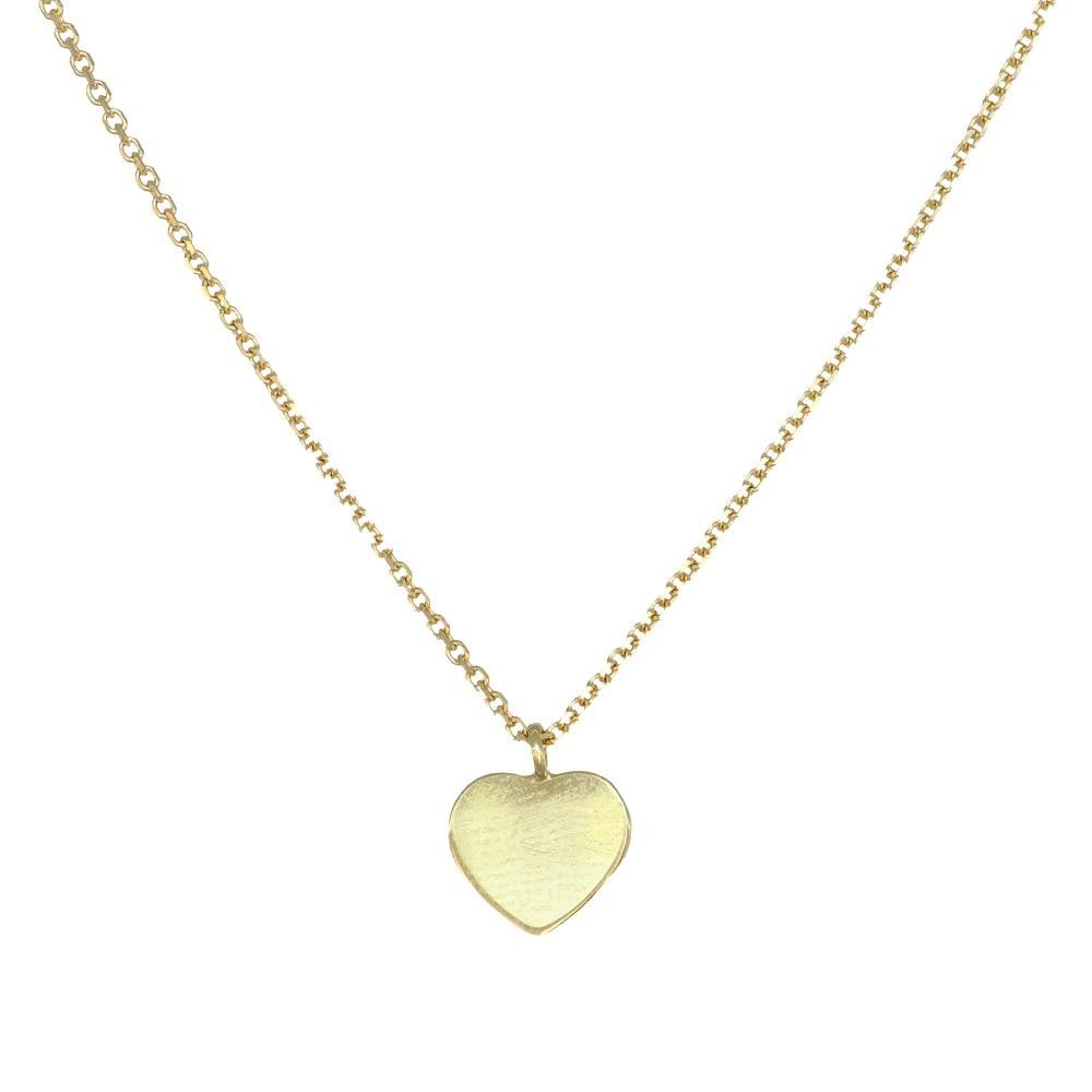 Collana Cuore in Oro Giallo 18 Kt e Smalto Rosa