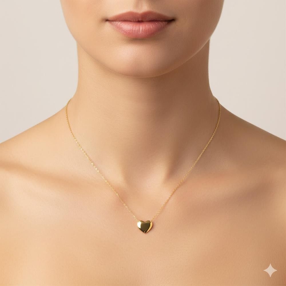 Collana Cuore in Oro Giallo 18 Kt