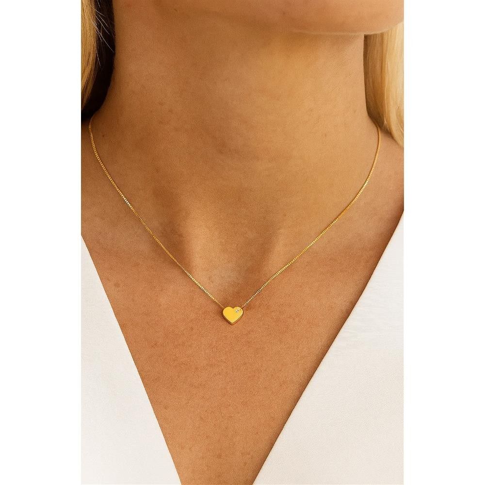 Collana Cuore in Oro Giallo18 Kt e Diamante