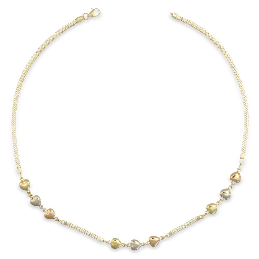 Collana Cuori in Oro 18 Kt
