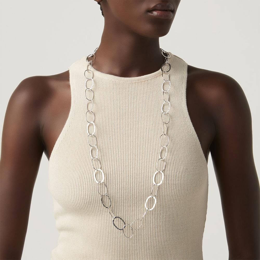 Collana Giovanni Raspini Maglia Ovale Alternata cm 92