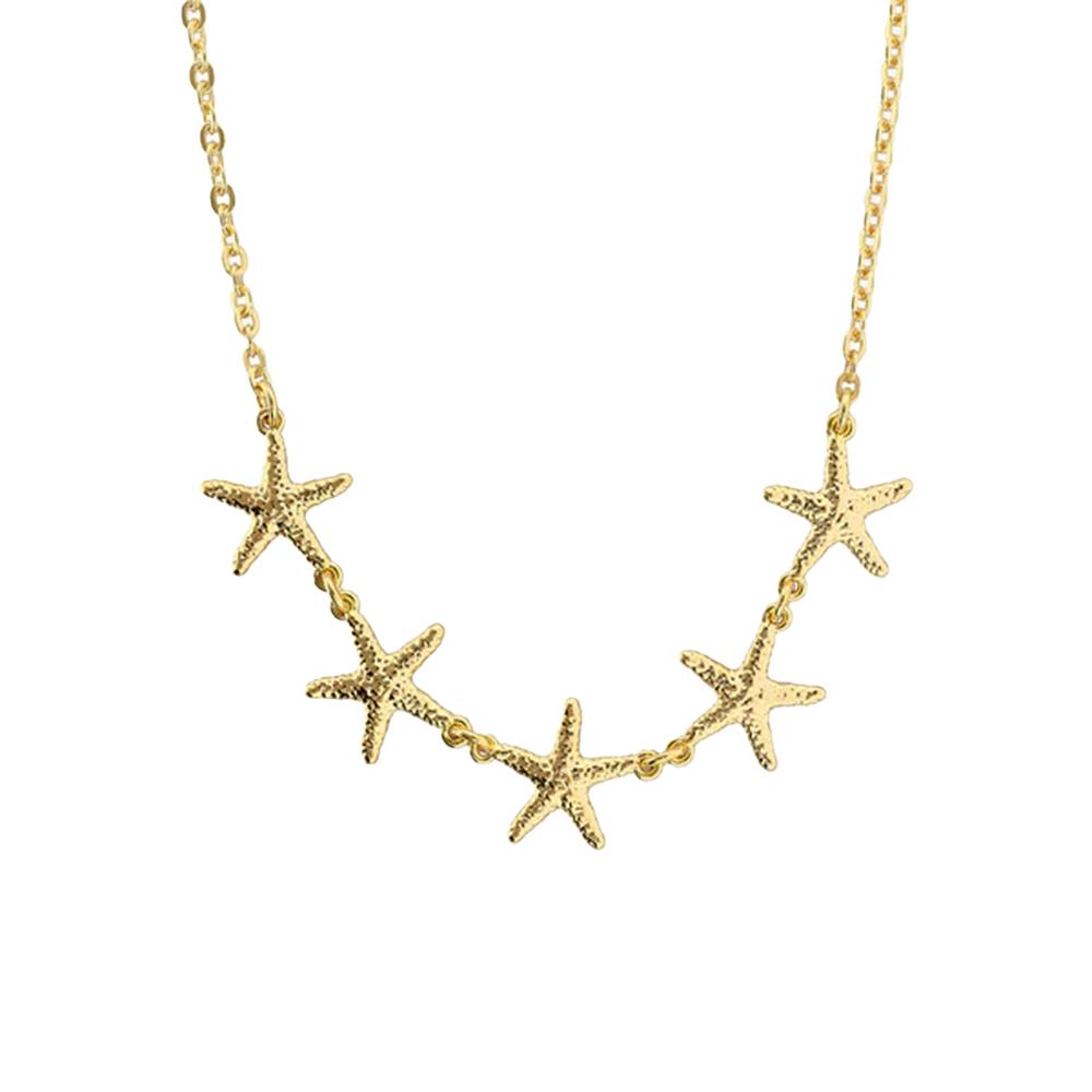 Collana Girocollo Catena Forzatina con Stelle di Mare Martellate