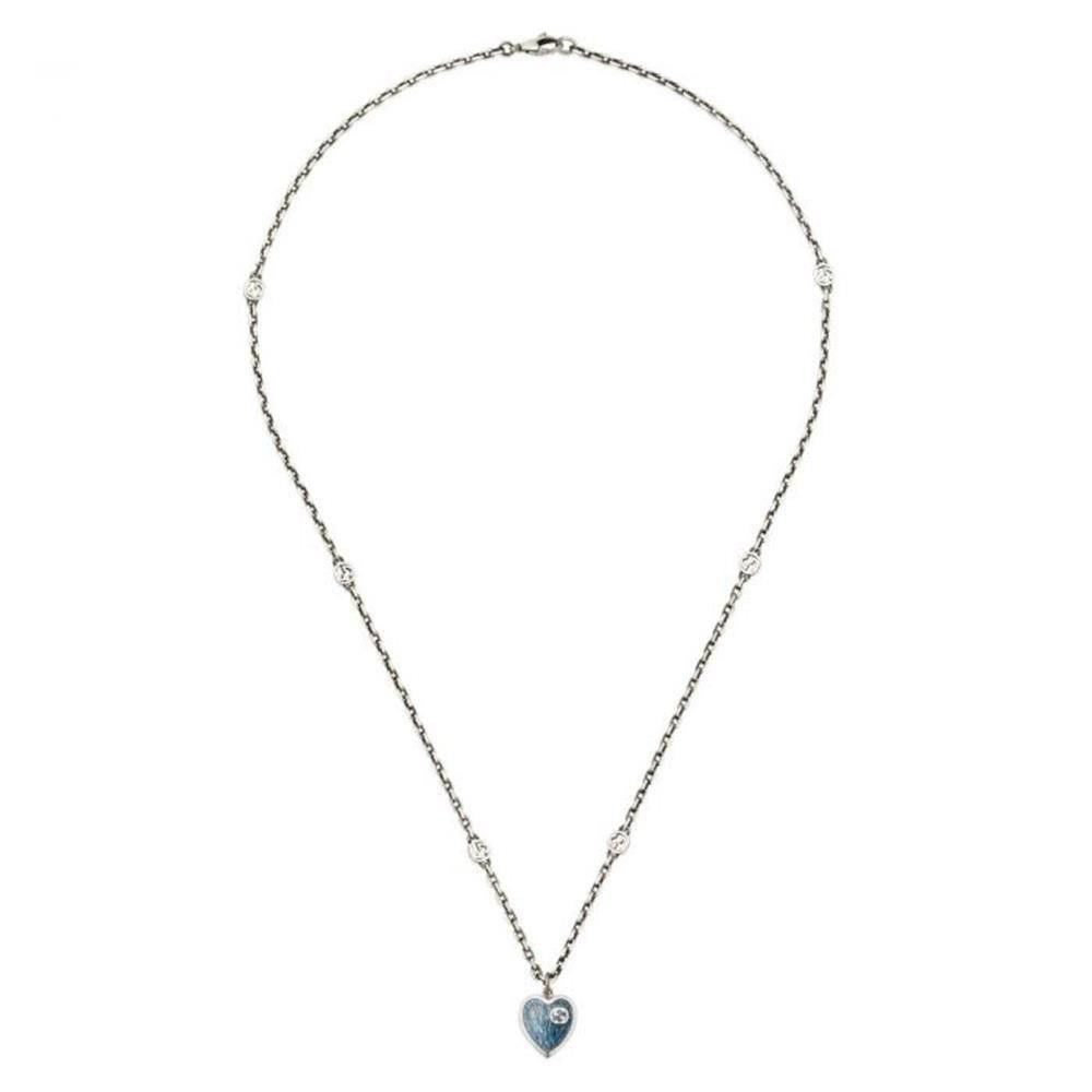 Collana Gucci Con Cuore In Smalto GG