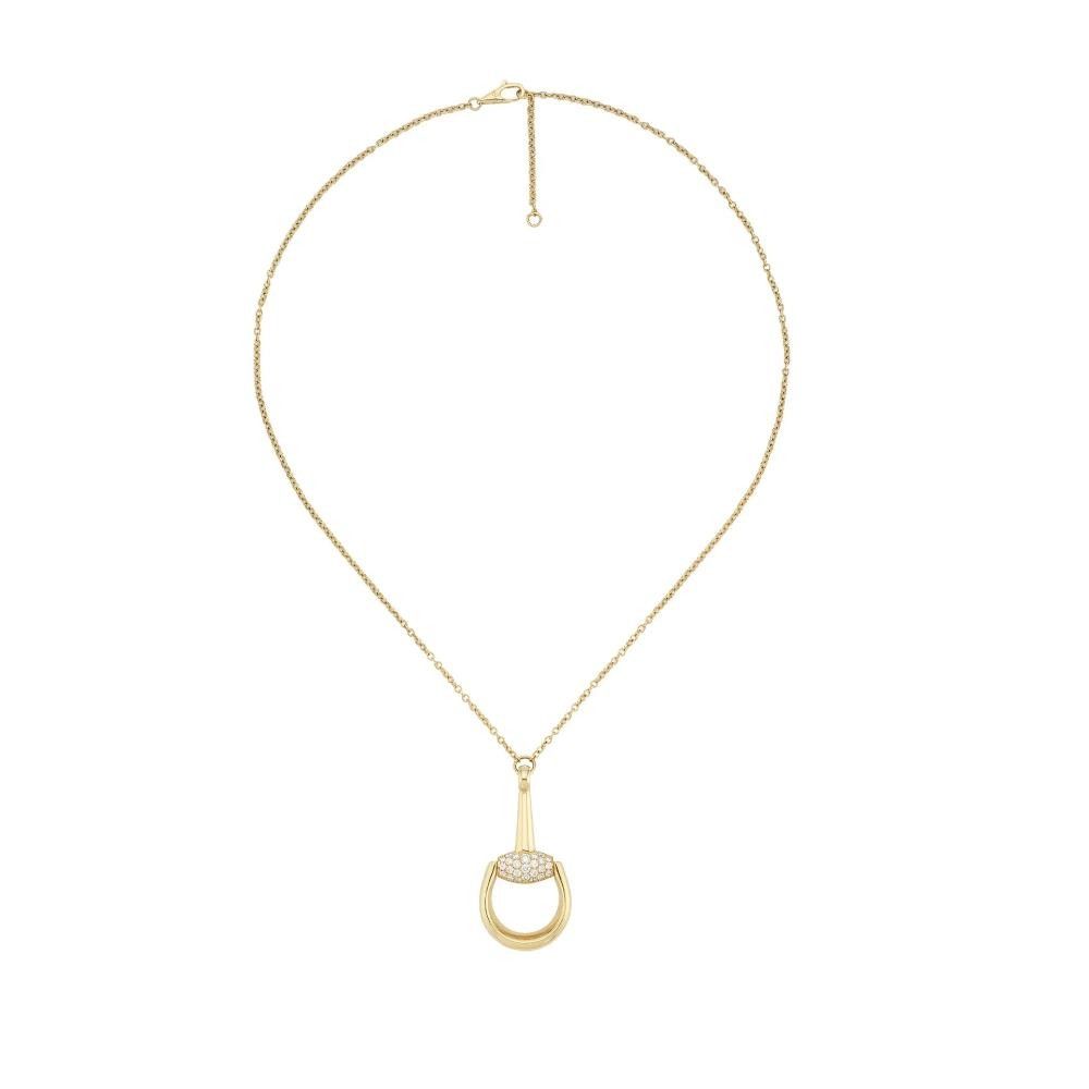 Collana Gucci Horsebit Pendente Diamante Oro 18k
