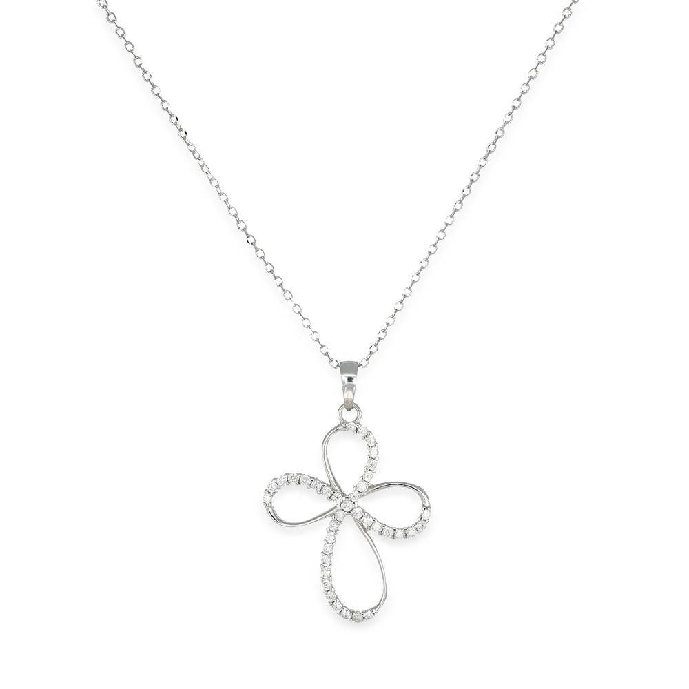 Collana in Oro Bianco 18 Kt e Cubic