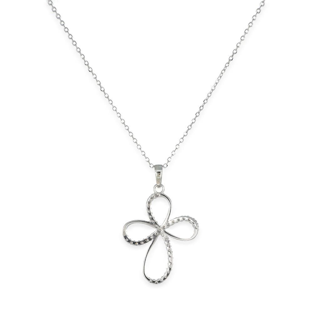 Collana in Oro Bianco 18 Kt e Cubic