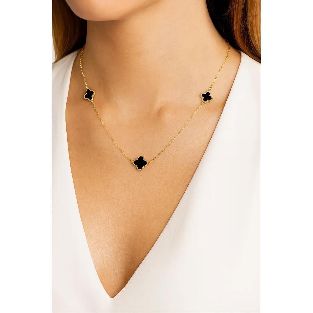 Collana in Oro Giallo 18 Kt con Onice