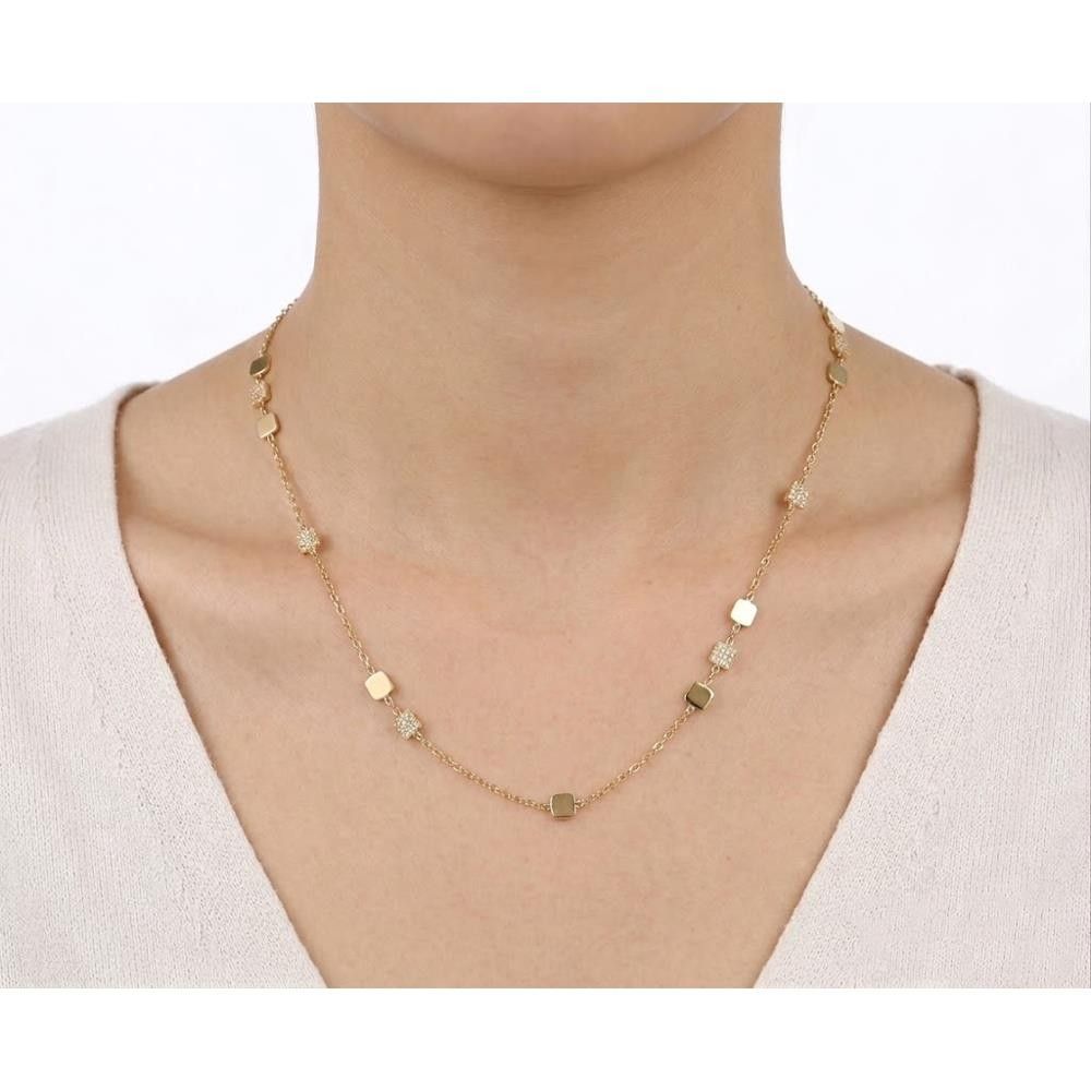 Collana in Oro Giallo 18 Kt e Cubic Bianca