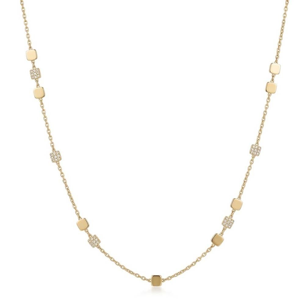 Collana in Oro Giallo 18 Kt e Cubic Bianca