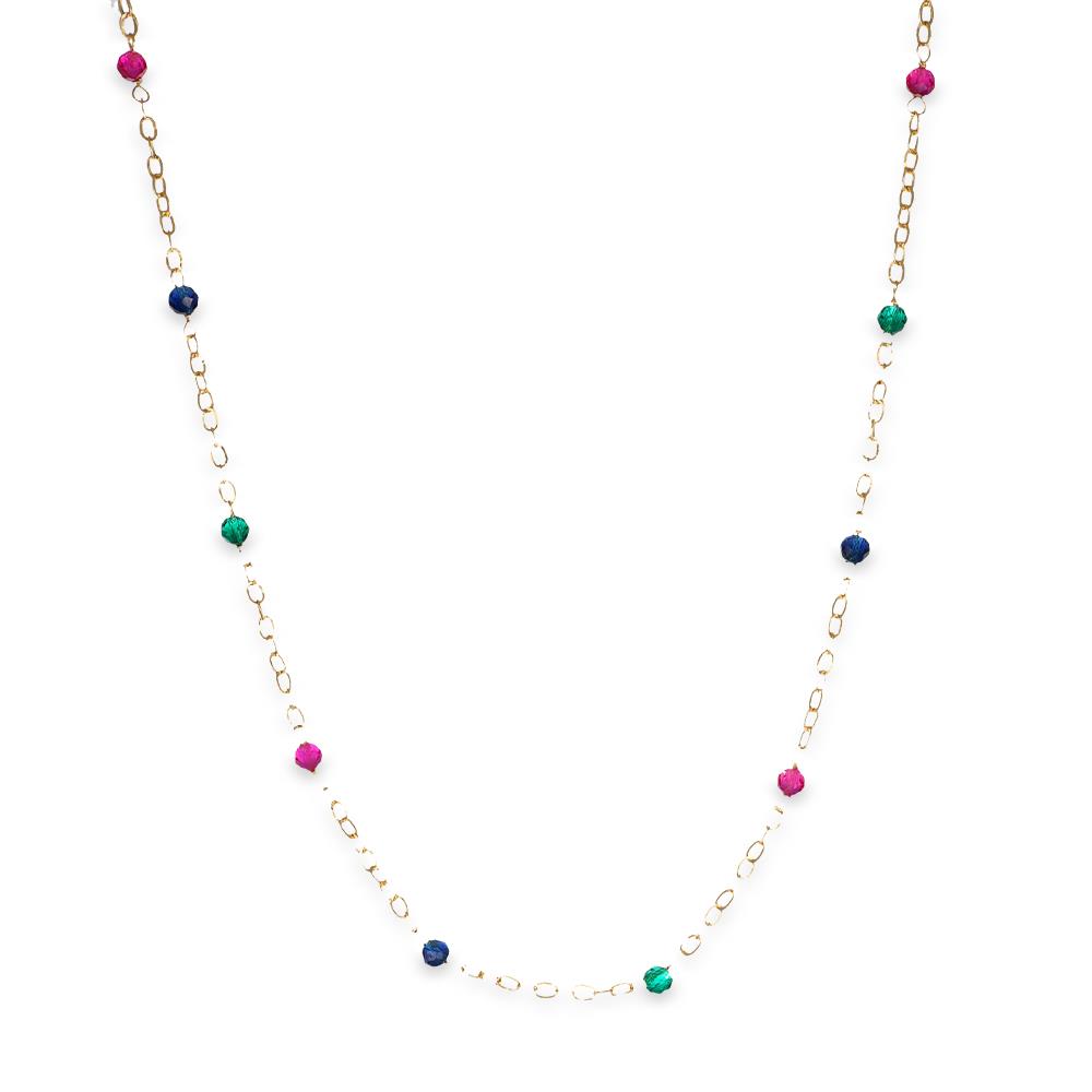 Collana in Oro Giallo 18 Kt e Pietre Idrotermali