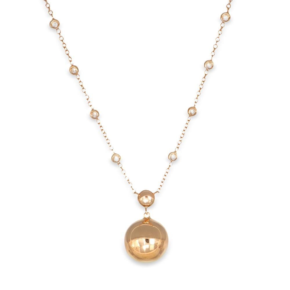 Collana in Oro Rosa 18 Kt e Cubic