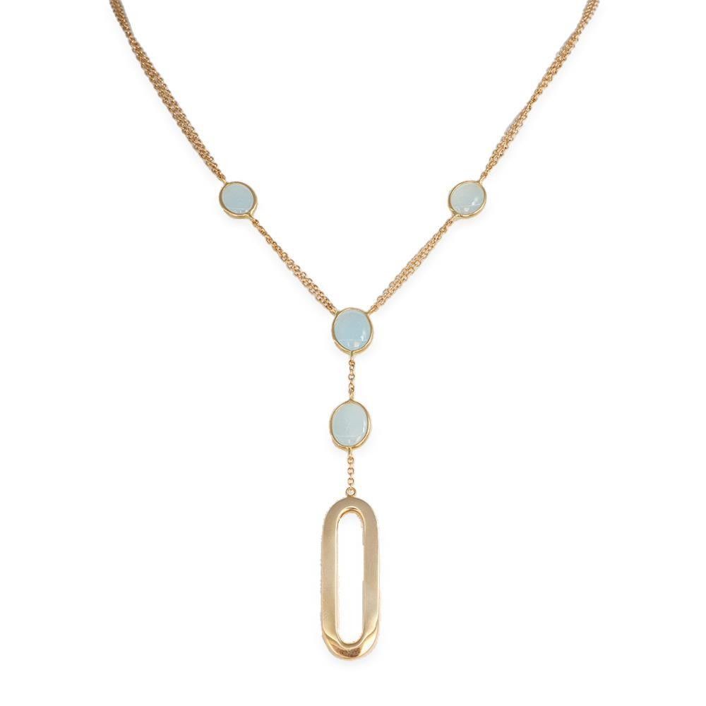 Collana In Oro Rosa 18 Kt e Pietre Idrotermali