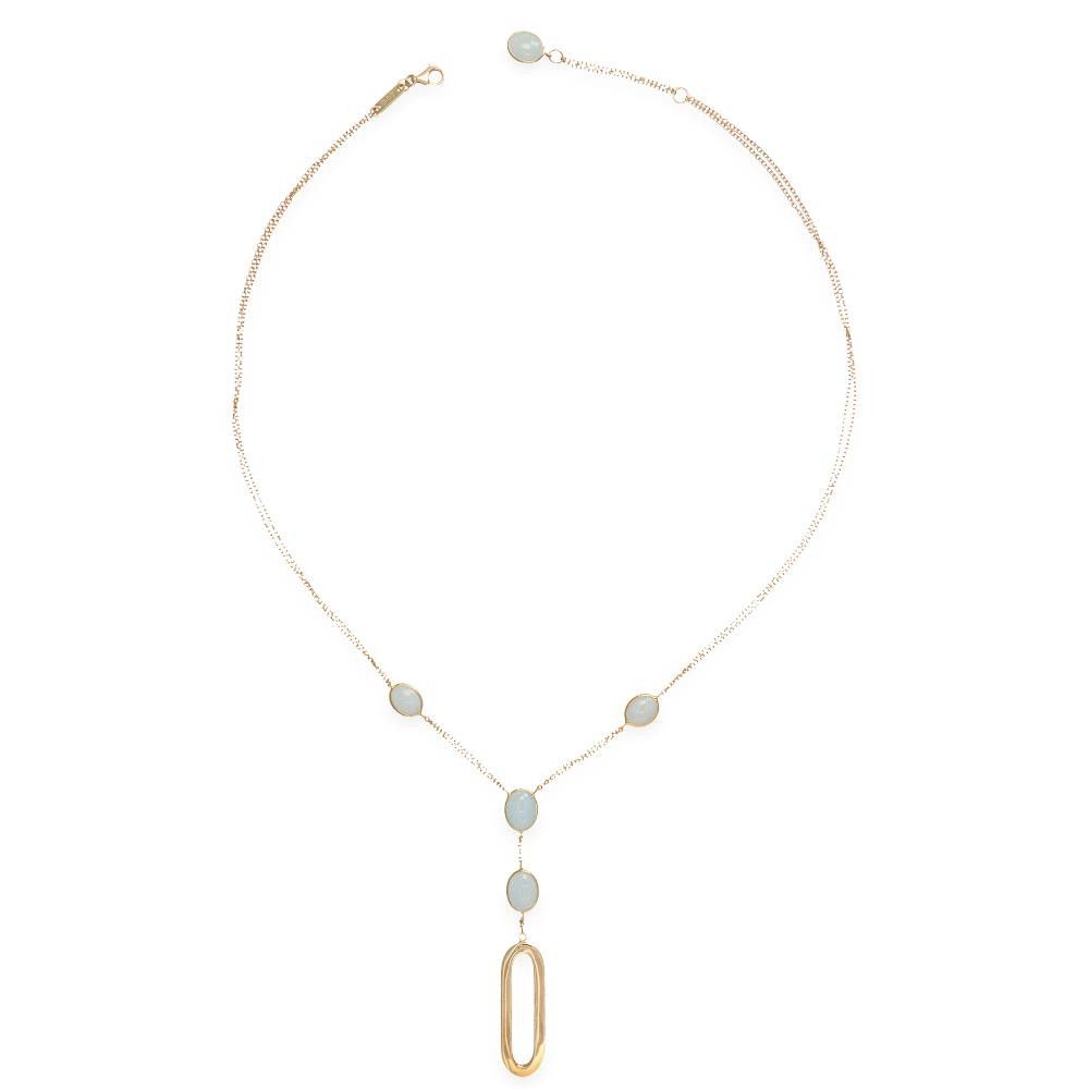 Collana In Oro Rosa 18 Kt e Pietre Idrotermali