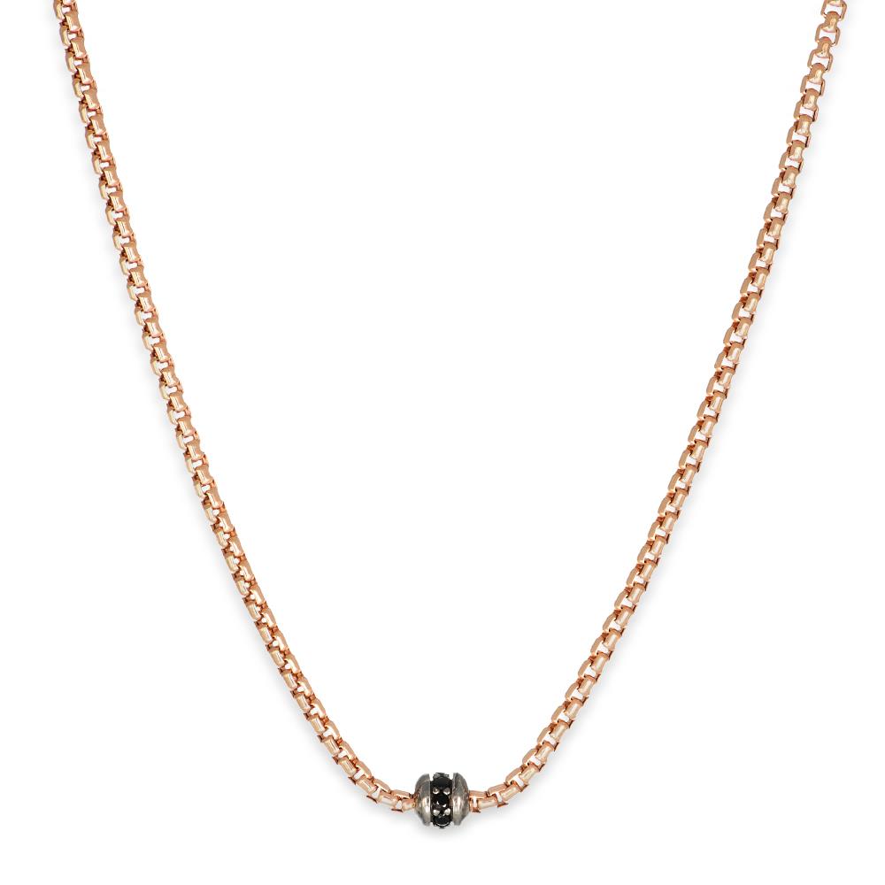 Collana in Oro Rosa 18 Kt e Spinello Nero