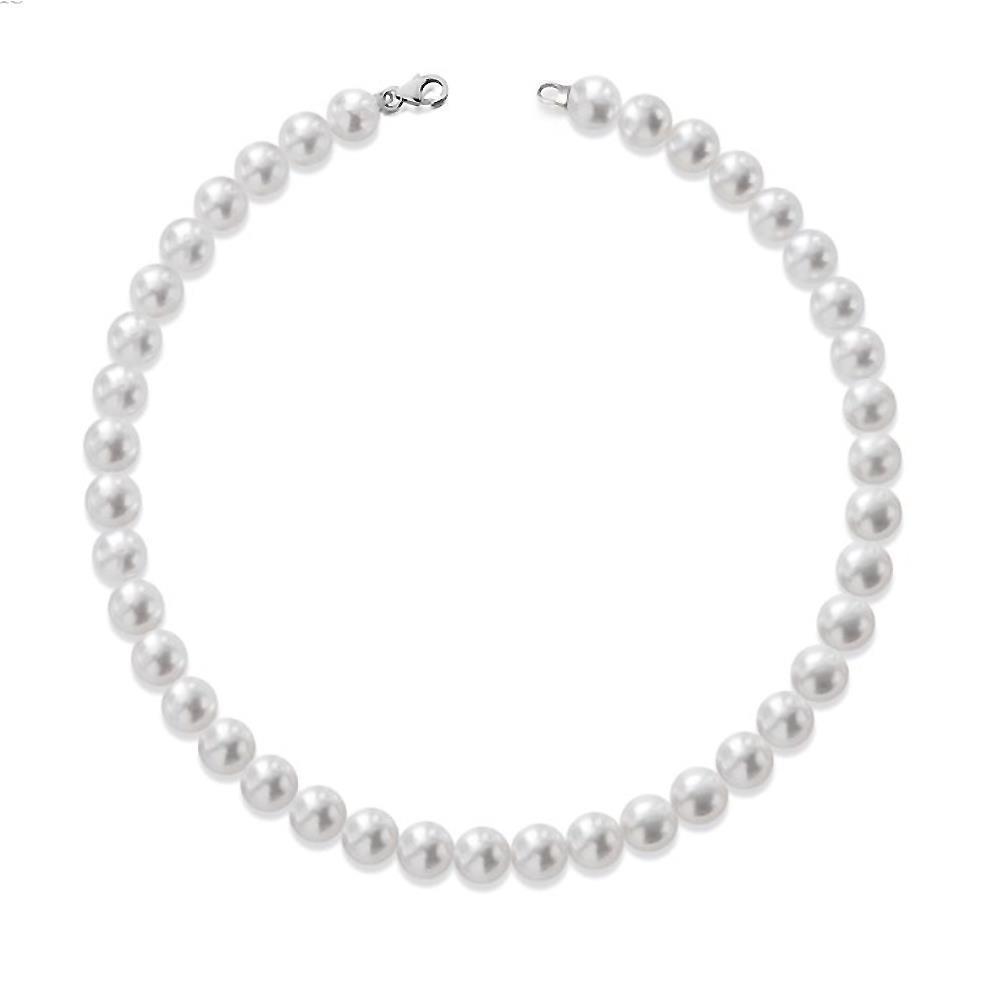 Collana Le Lune Classic in Oro Bianco 18Kt ø PERLE mm 8/8,5