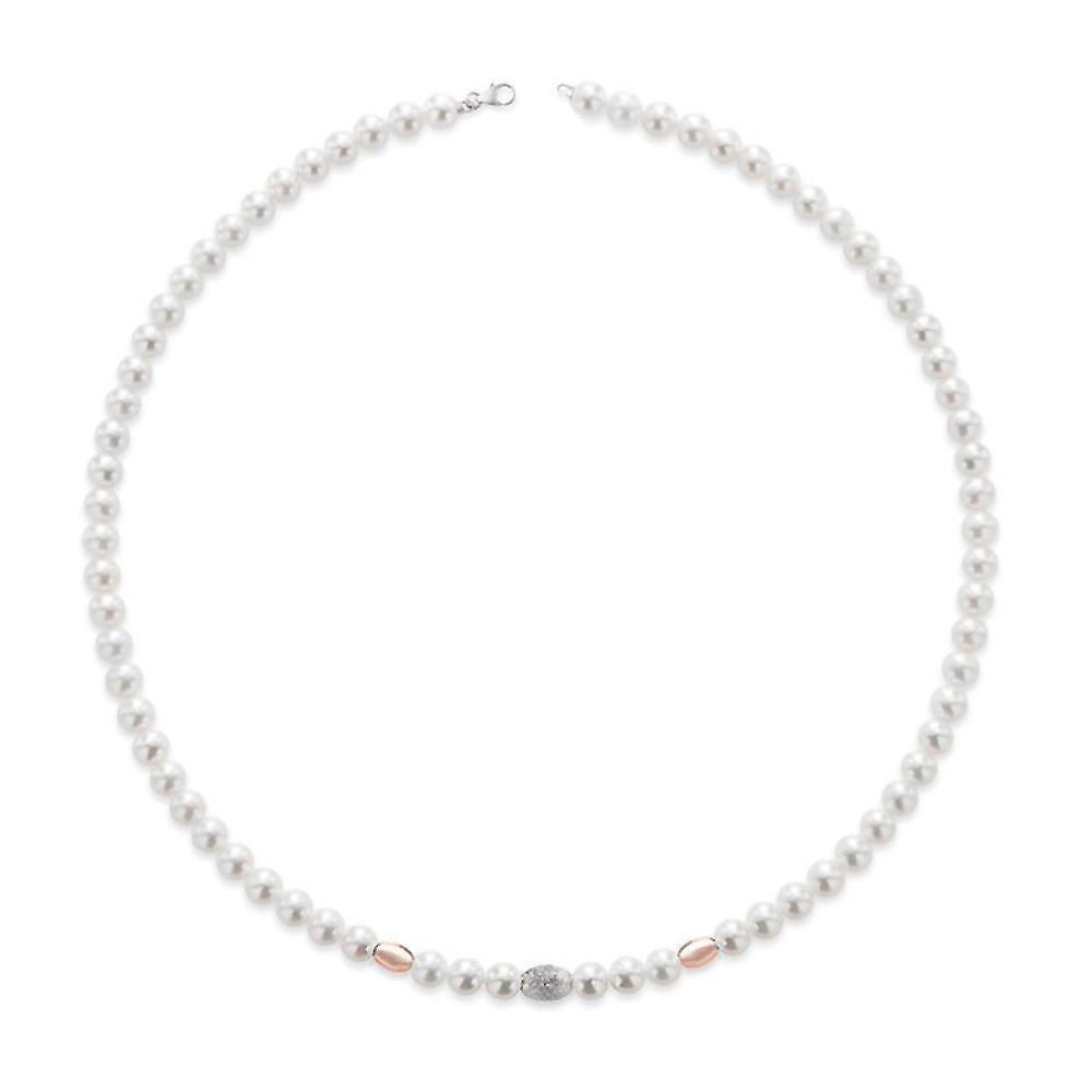 Collana Le Lune Confetti in Oro Rosa/Bianco 18Kt ø PERLE mm 4,5/5