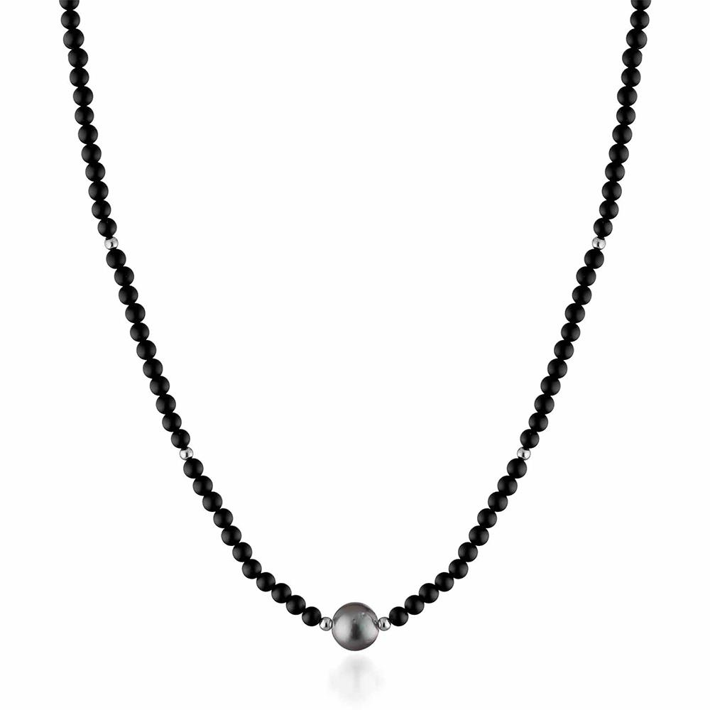 Collana Le Lune Glamour Blackmoon con perla Tahiti in argento e pietre naturali