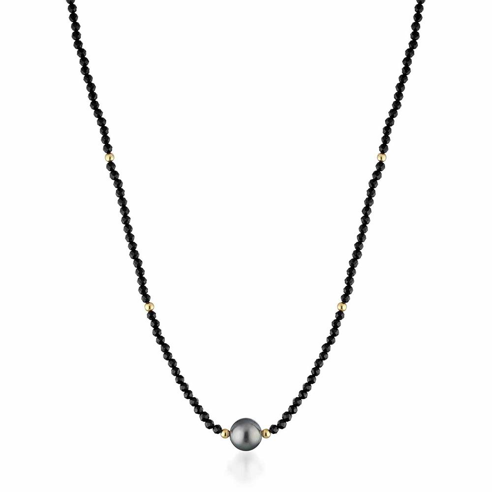 Collana Le Lune Glamour con perla Tahiti in argento e pietre naturali