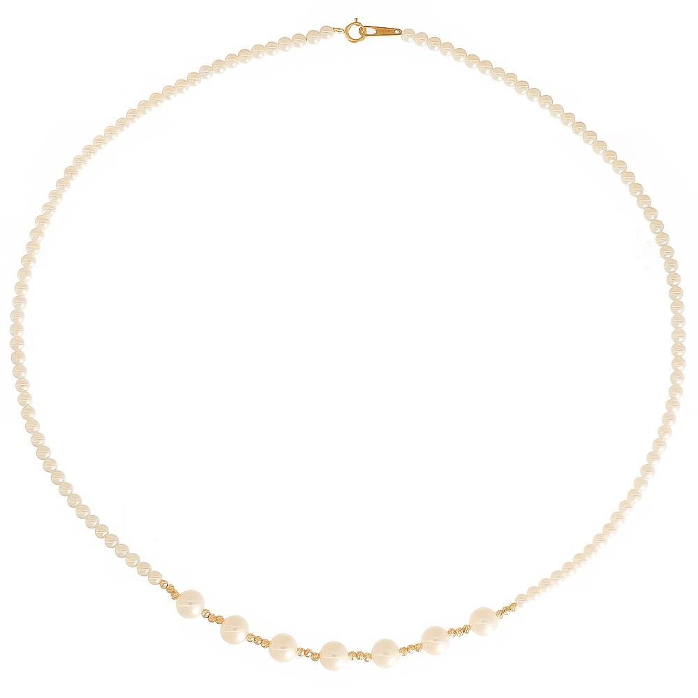 Collana Le Lune Perle in Oro Giallo 18 Kt