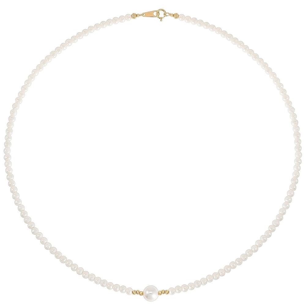 Collana Le Lune Perle in Oro Giallo 18 Kt