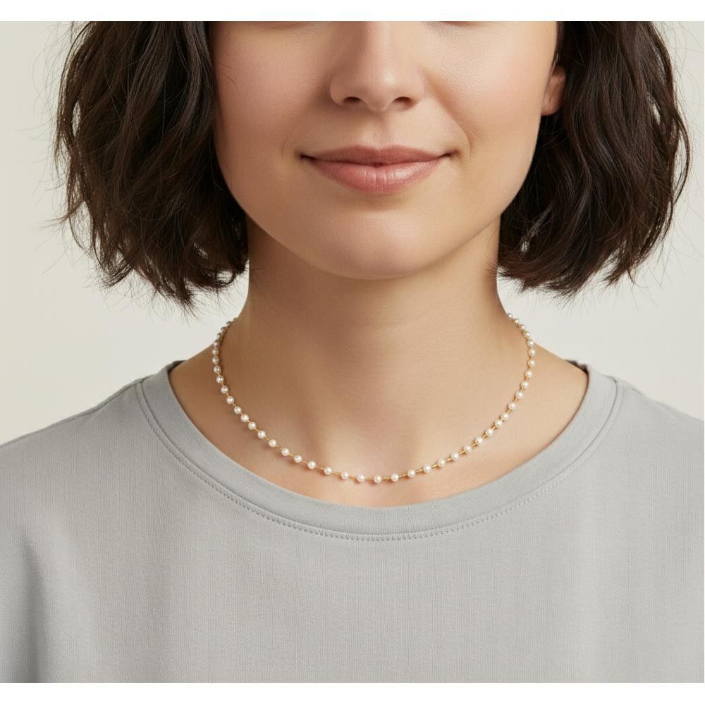 Collana Le Lune Perle in Oro Giallo 18 Kt