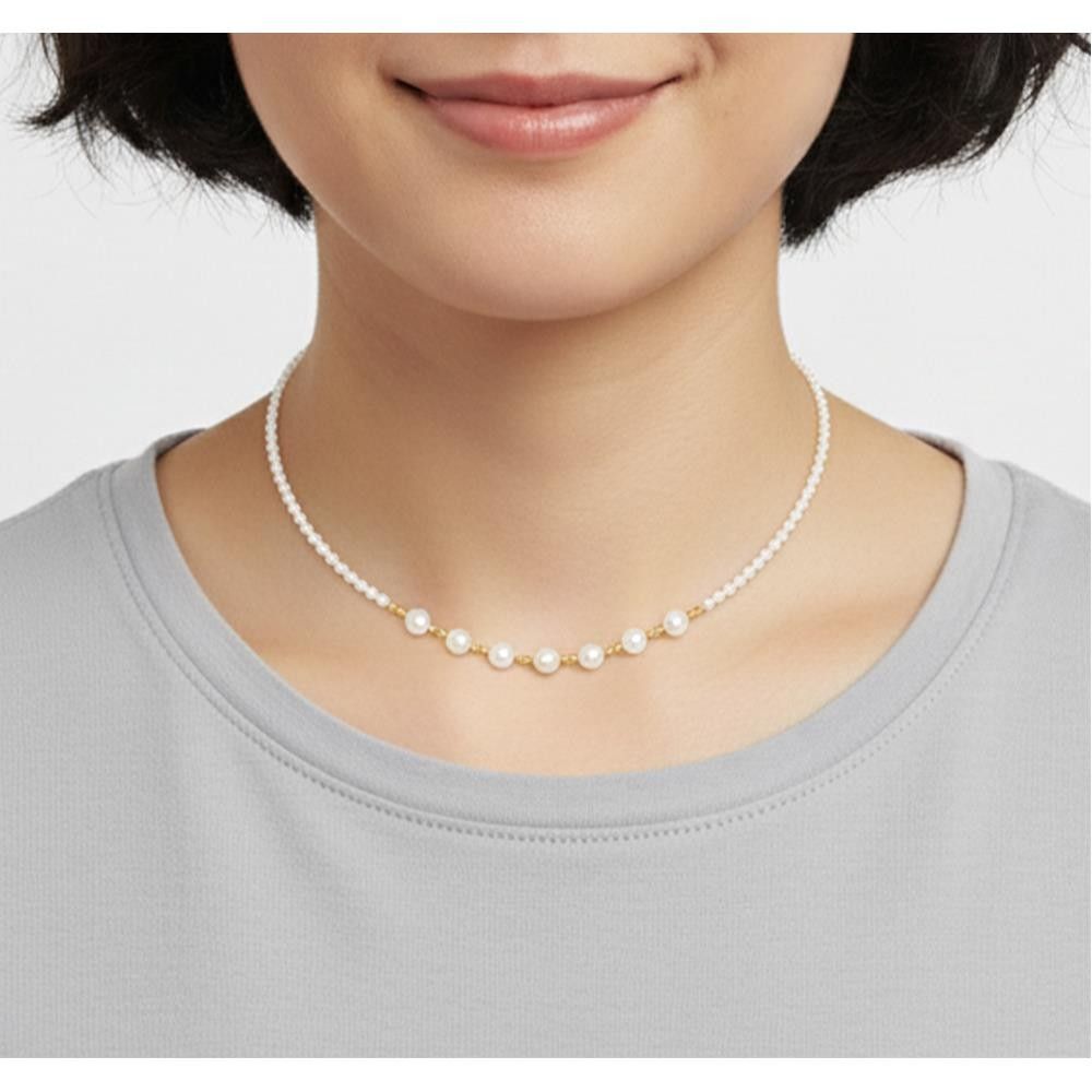 Collana Le Lune Perle in Oro Giallo 18 Kt