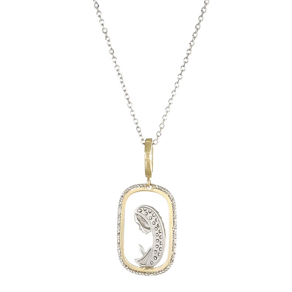 Collana Madonna in Oro Bianco e Giallo 18 Kt