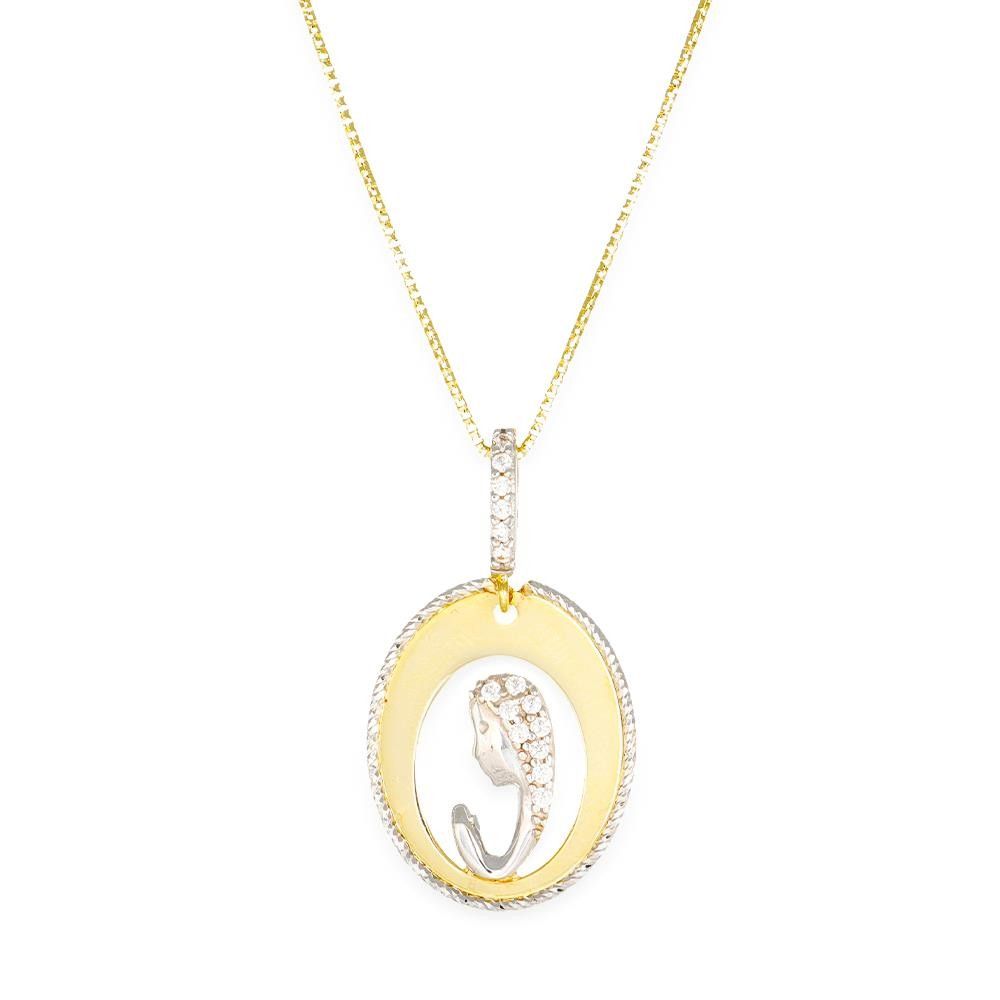 Collana Madonna in Oro Giallo 18 Kt e Cubic