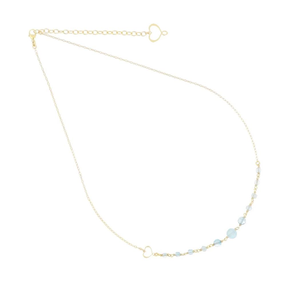 Collana Maman et Sophie argento dorato con acquamarina