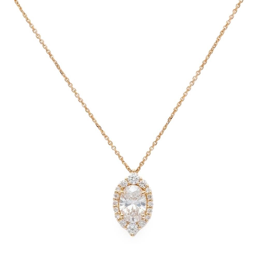 Collana Marquise in Oro Giallo 18 Kt e Cubic Bianca
