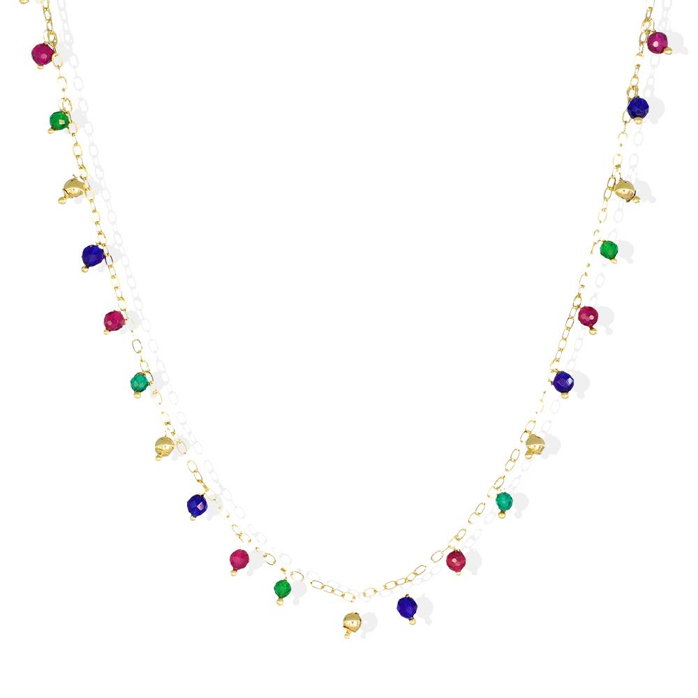 Collana Multicolor in Oro Giallo 18 Kt