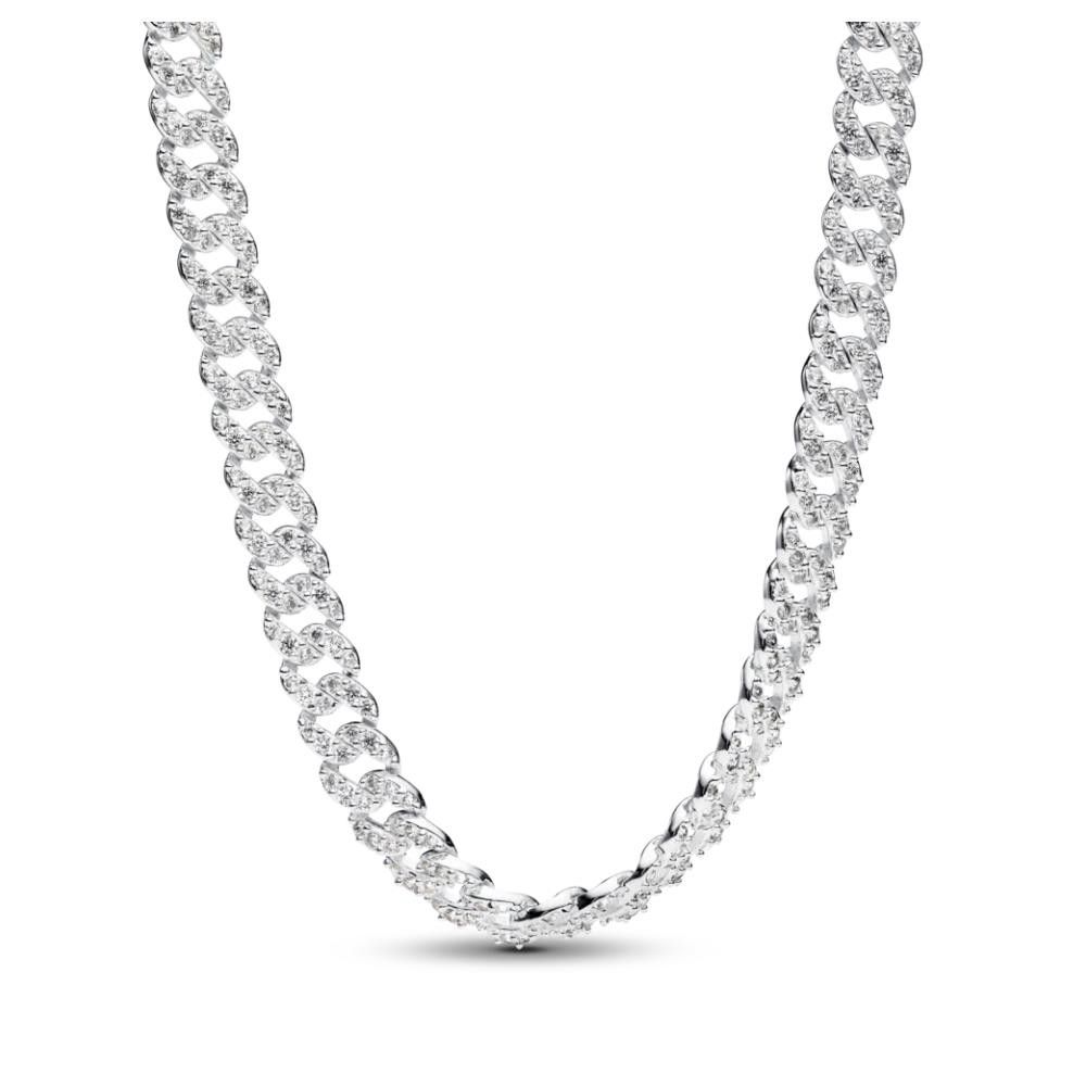 Collana Pandora Catena Maglia Cubana Pavè