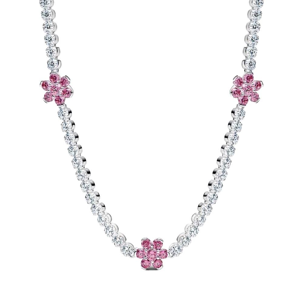 Collana Pandora Choker Fiori Rosa